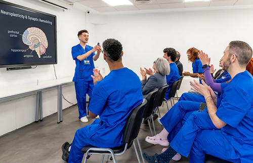 Healthcare professionals attending a neuro leadership training session