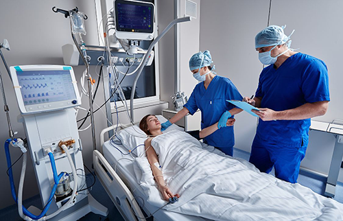 Patient  undergoing stroke treatment