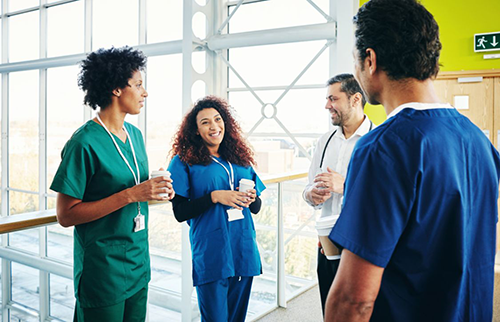 Bringing coffee for the nurse practitioners to Celebrate Nurse Practitioner Week